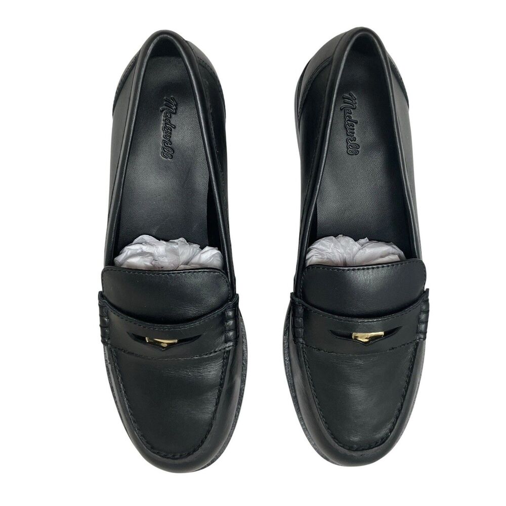 Madewell Grayson Leather Penny Loafer Womens 10 Black Business Preppy NX647 - Picture 3 of 13